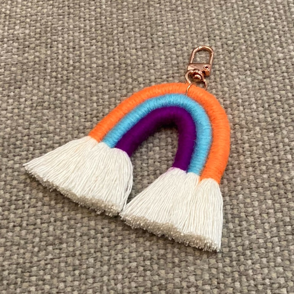 🔸NWT🔸 Boho Macrame Rainbow Keychain/ tassel/ purse charm